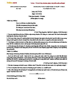 Đề khảo sát chất lượng học sinh Ngữ văn lớp 9 - Năm học 2015-2016 - Phòng GD & ĐT Phúc Thọ
